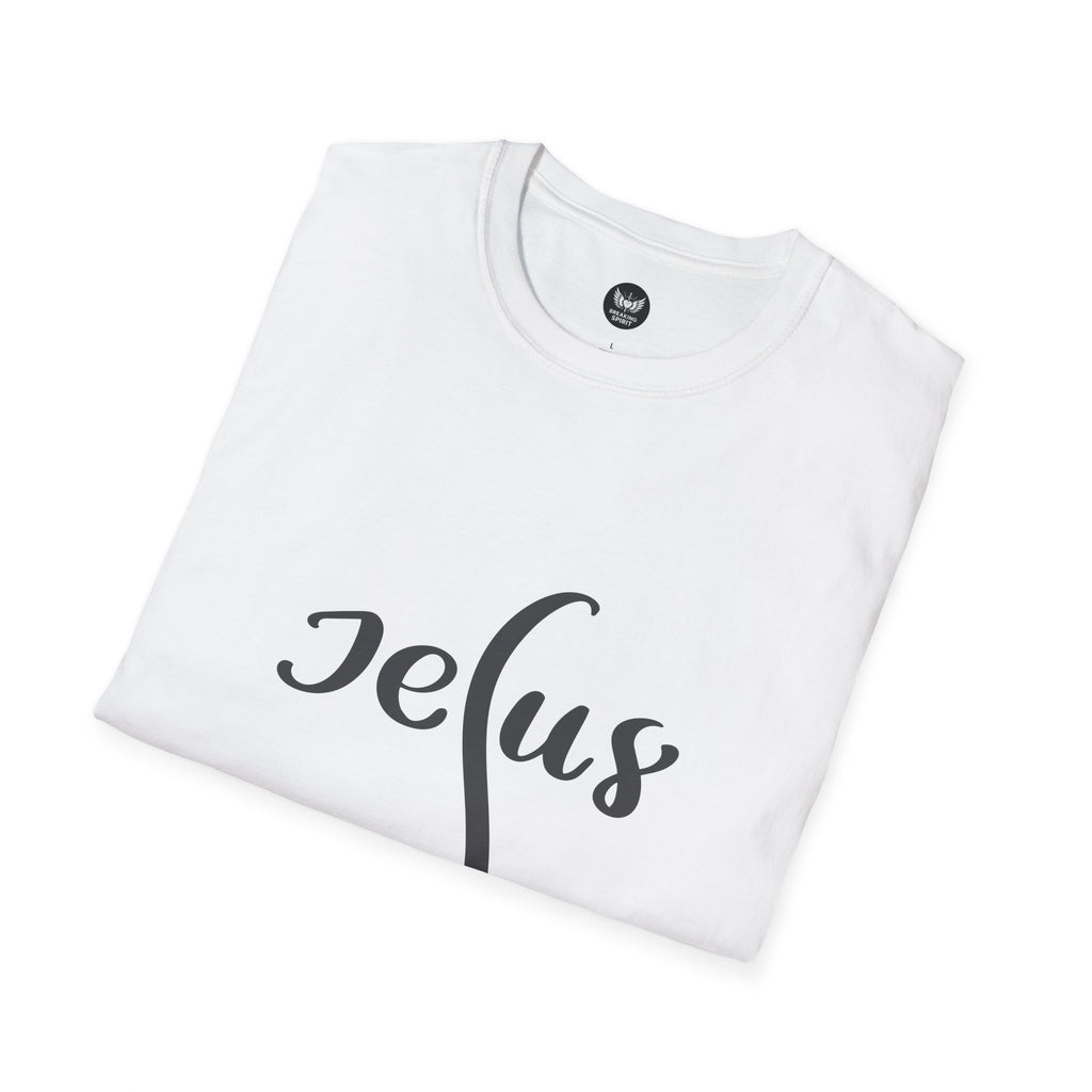 Camiseta con la inscripción "Jesús" — Camiseta minimalista con diseño de fe