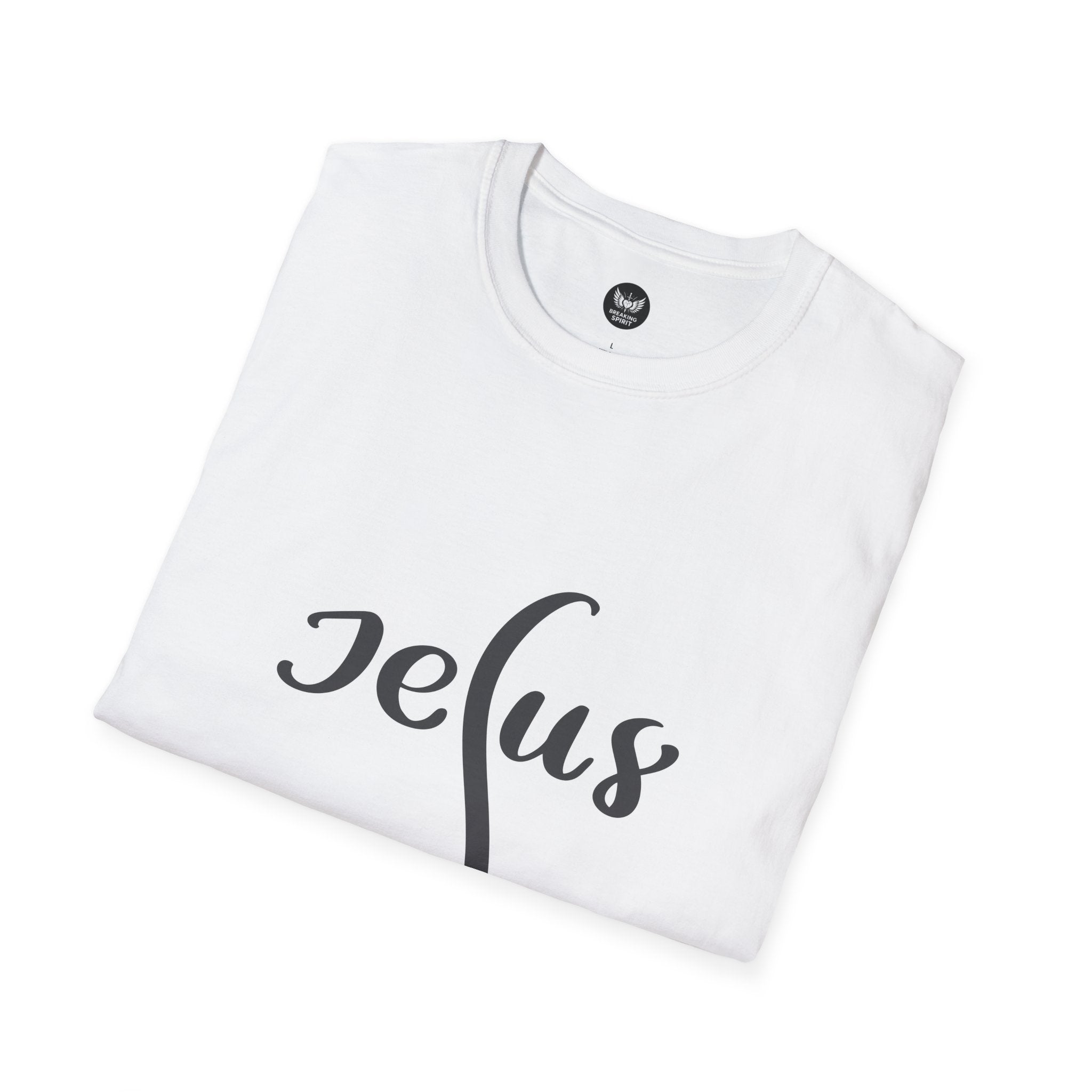 Camiseta con la inscripción "Jesús" — Camiseta minimalista con diseño de fe