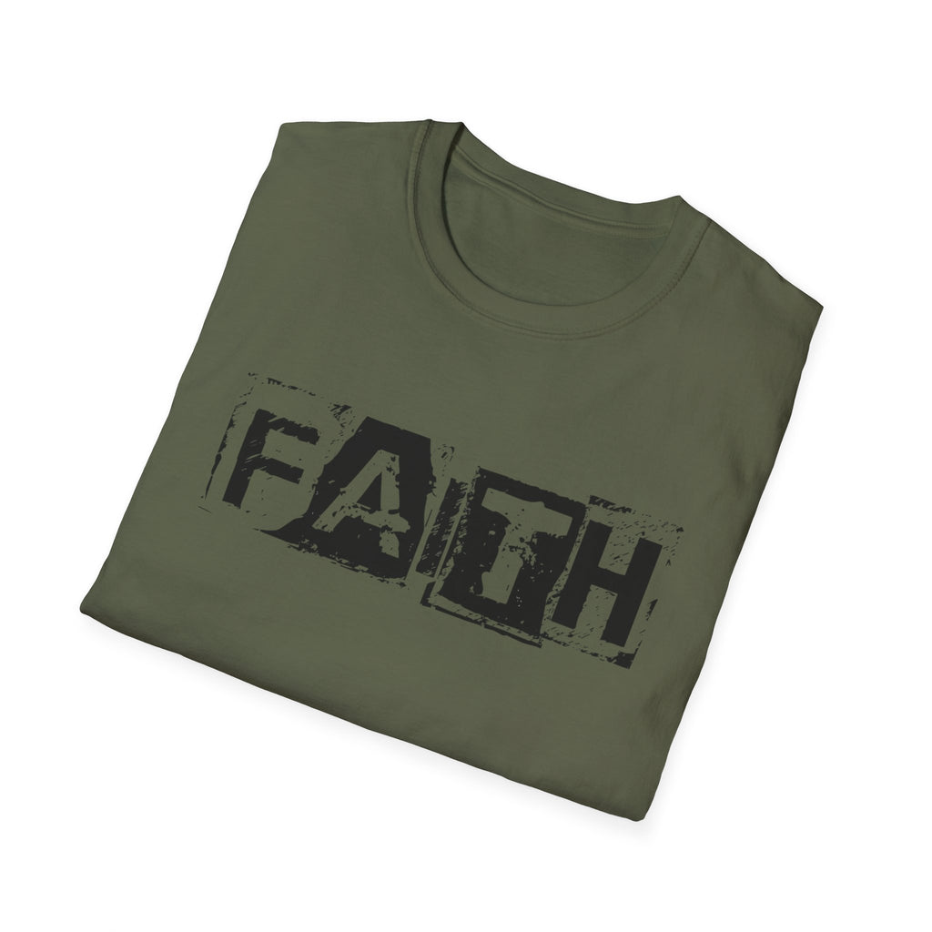 Camiseta Faith Distressed de Bloque — Camiseta Cristiana Gráfica Inspiradora