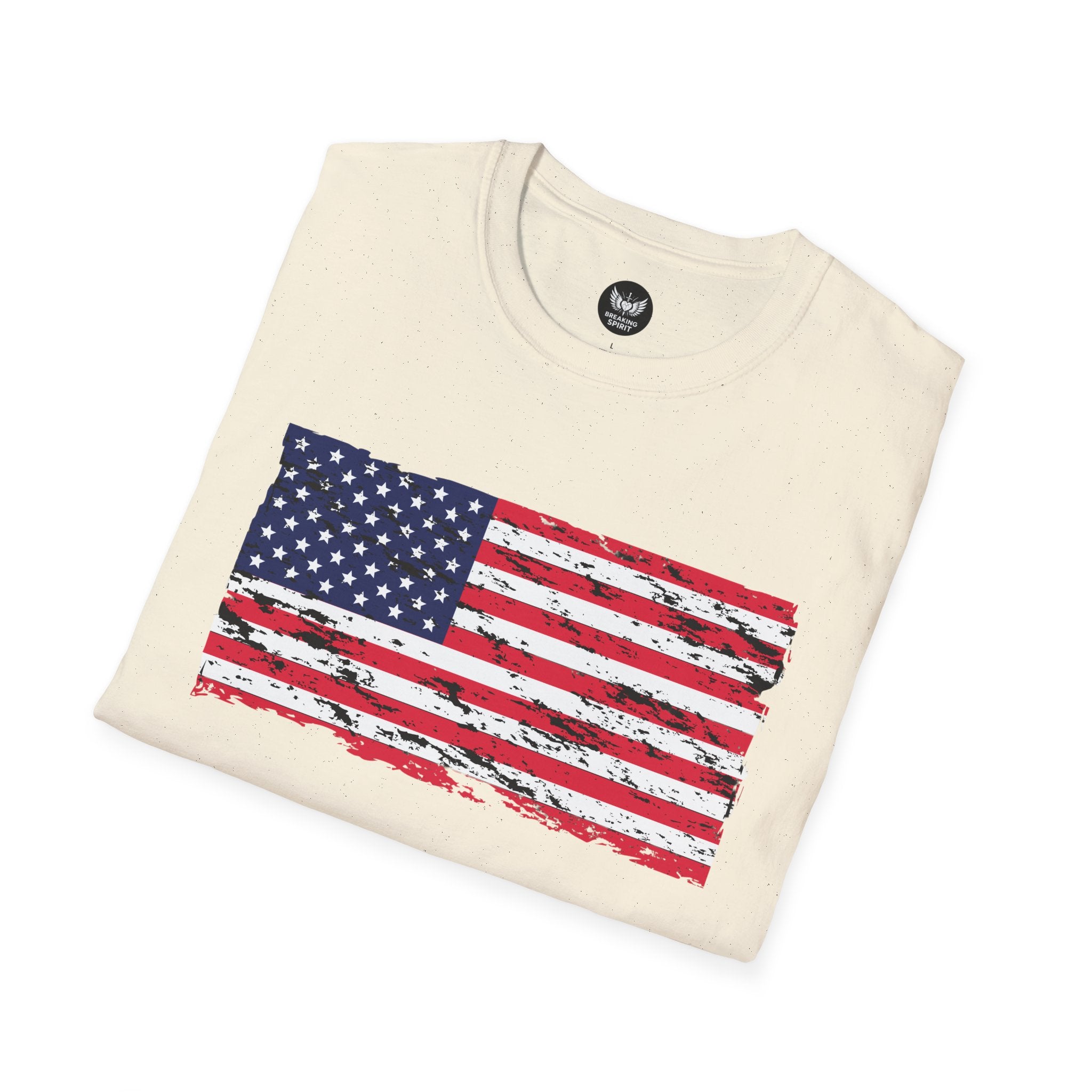 Distressed American Flag T-Shirt — Vintage USA Patriotic Tee