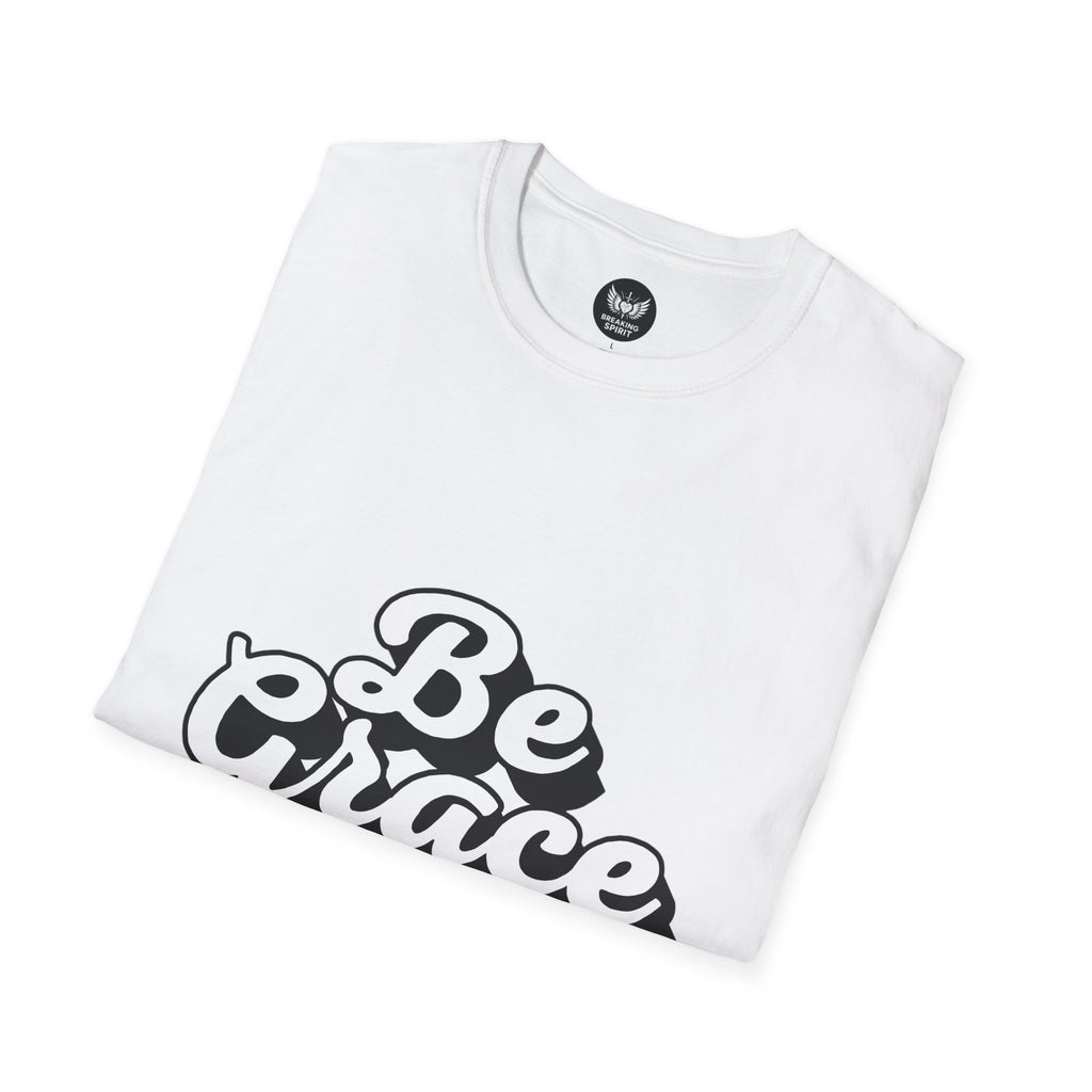 Be Grace script logo T-Shirt | inspirational typography, black white design
