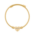 Pulsera de puño Faith Heart | Pulsera de corazón grabada, Plata u Oro