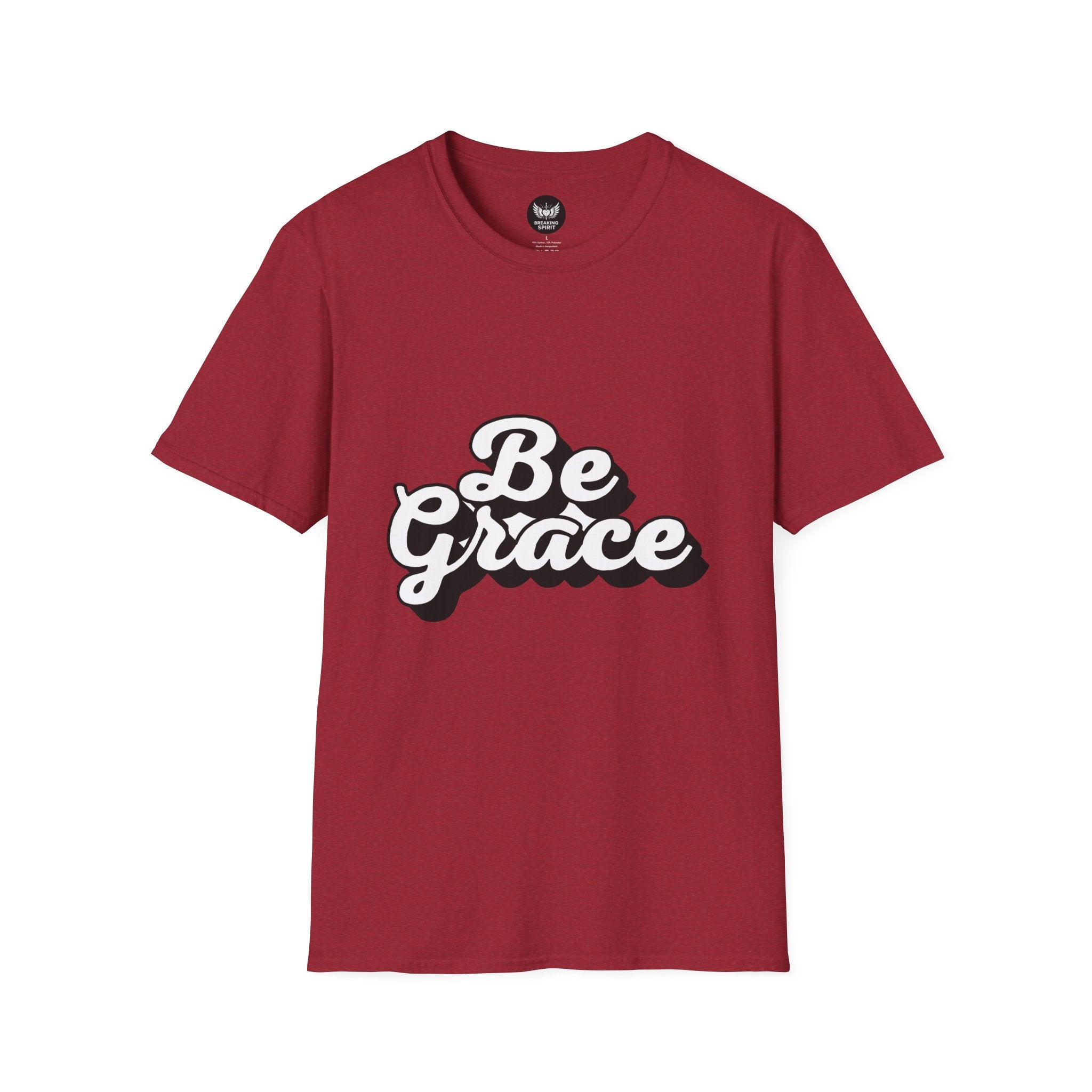 Be Grace script logo T-Shirt | inspirational typography, black white design