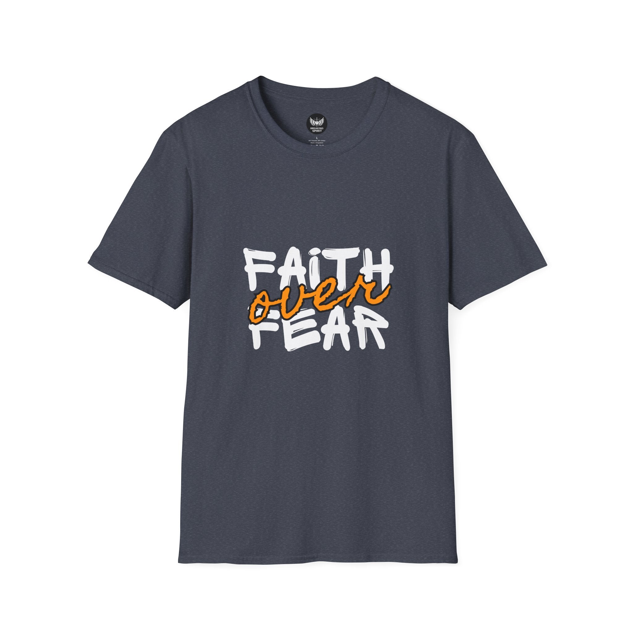 Camiseta Fe sobre Miedo | Tipografía Cristiana Inspiradora