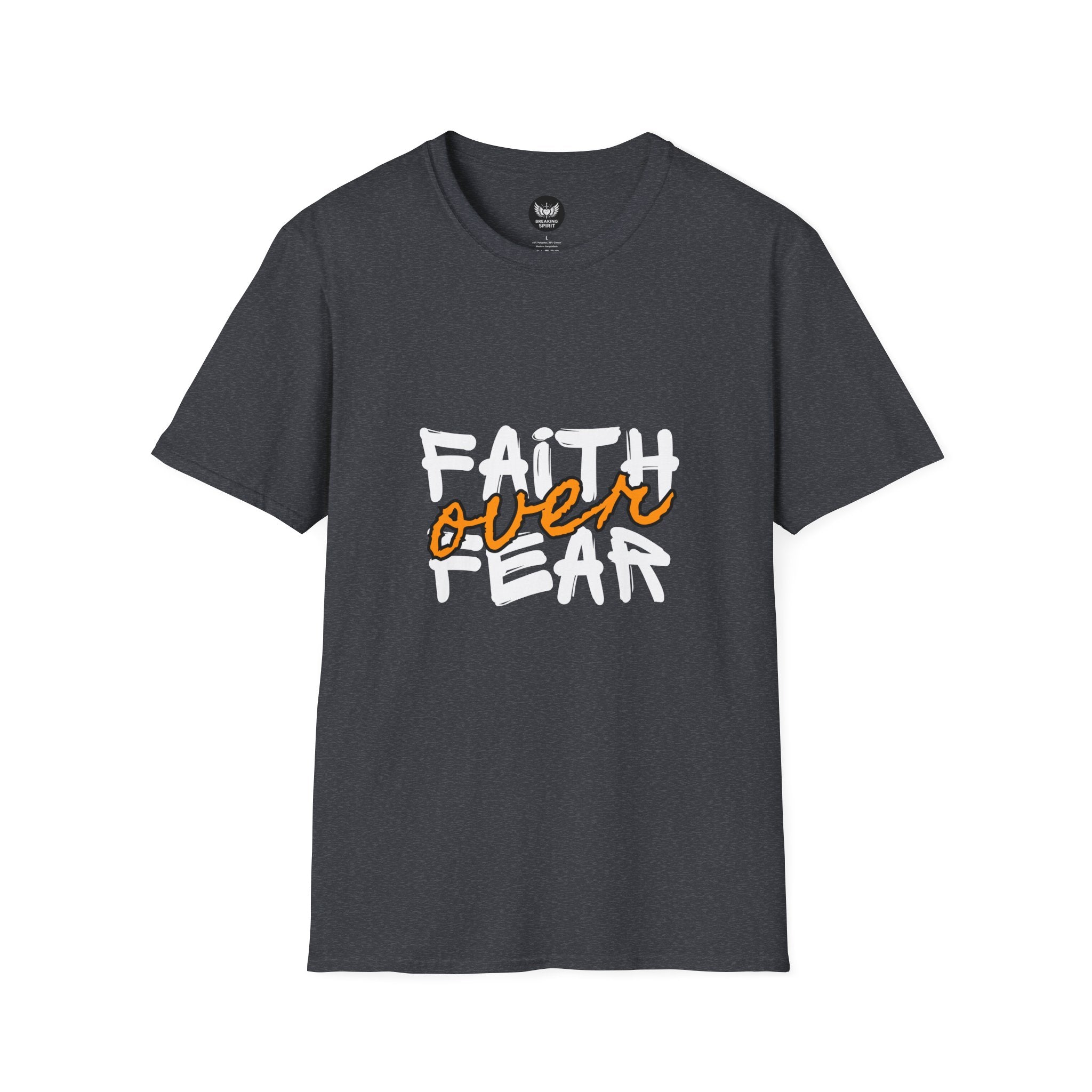 Camiseta Fe sobre Miedo | Tipografía Cristiana Inspiradora
