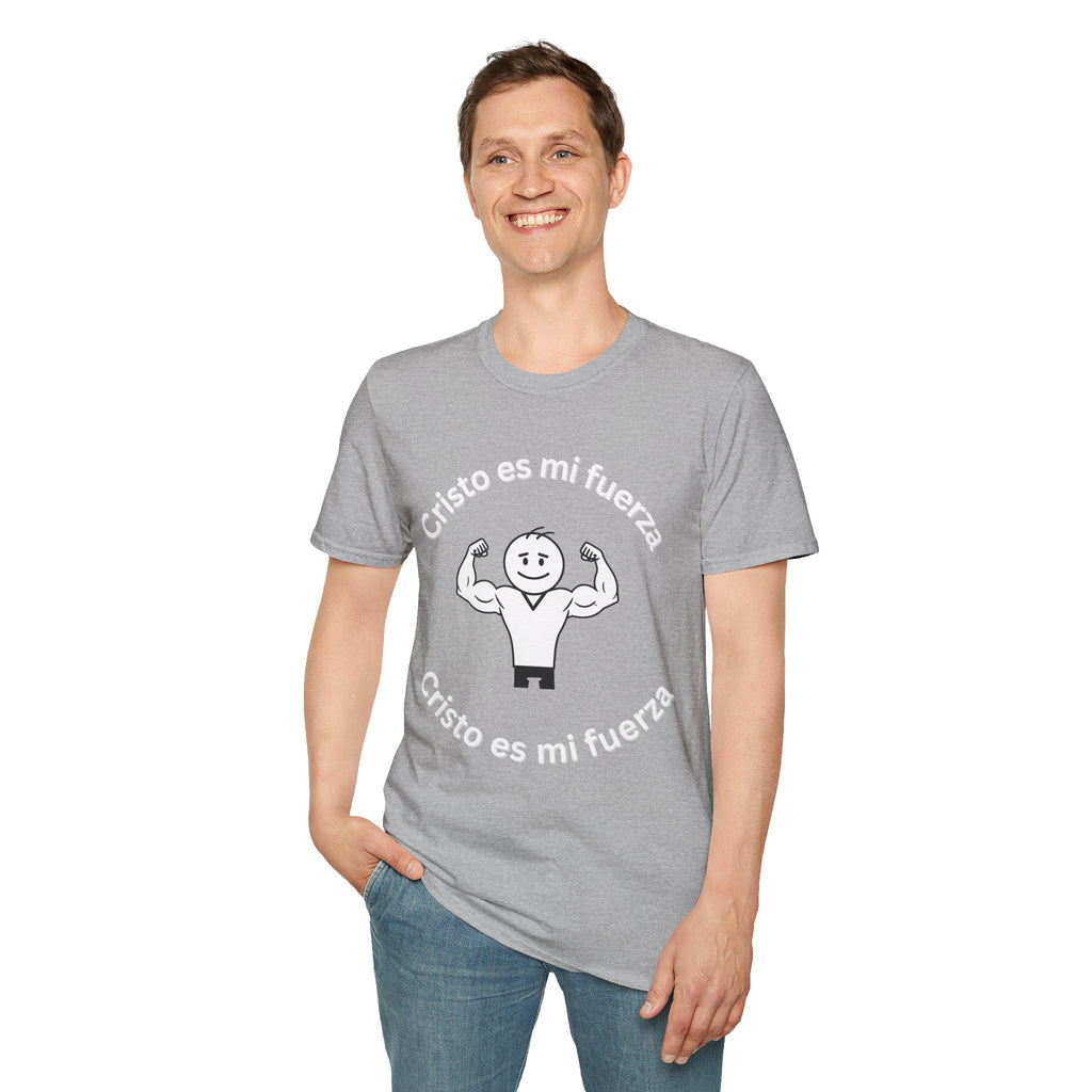 Camiseta cristiana de fuerza — Camiseta de entrenamiento de fe "Cristo es mi fuerza"