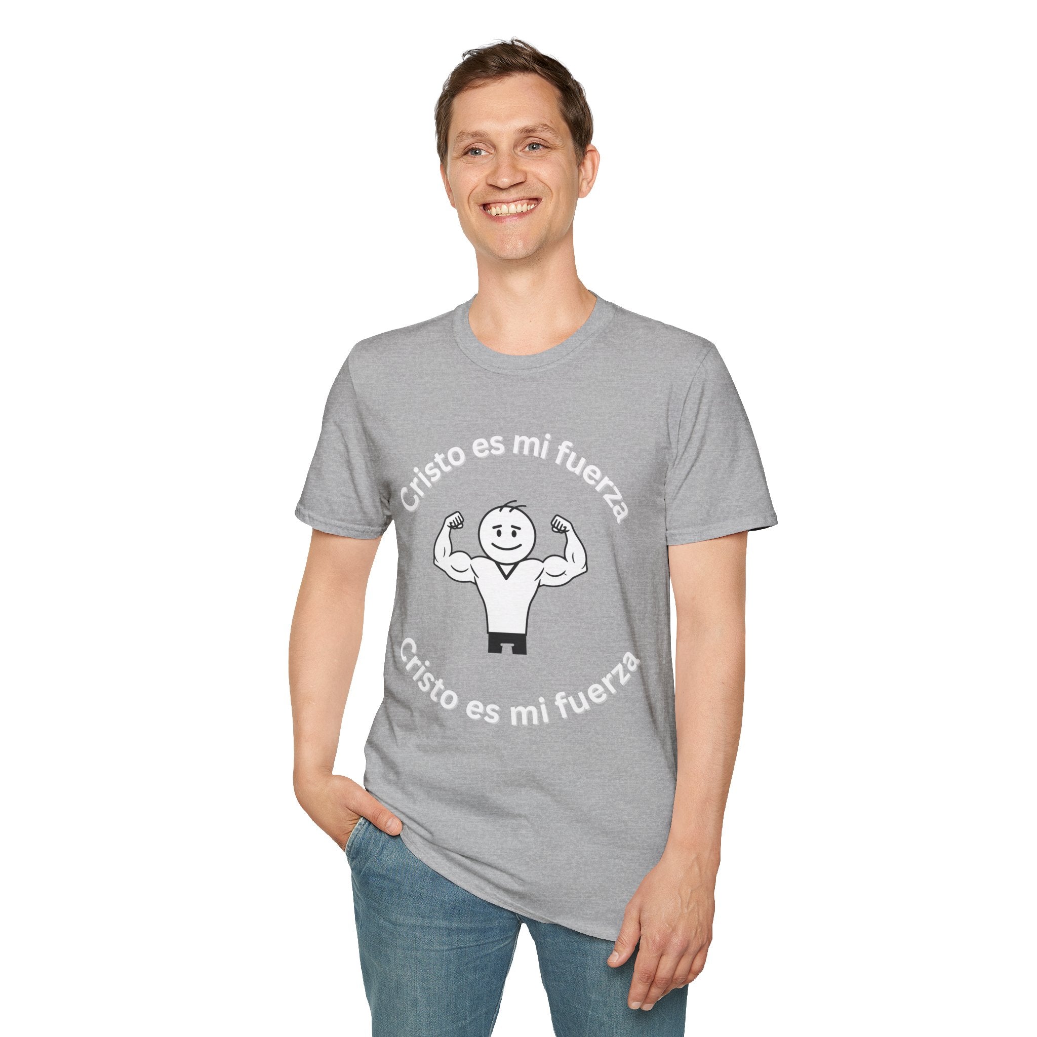Camiseta cristiana de fuerza — Camiseta de entrenamiento de fe "Cristo es mi fuerza"