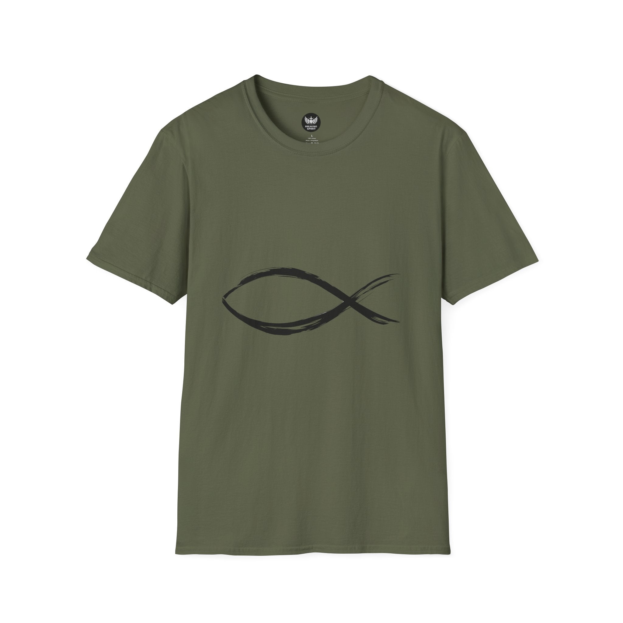 Christian Fish Symbol T-Shirt — Minimal Ichthys Faith Tee