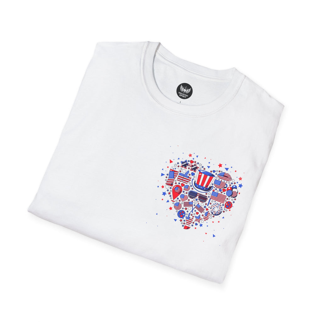 Camiseta gráfica Corazón patriótico