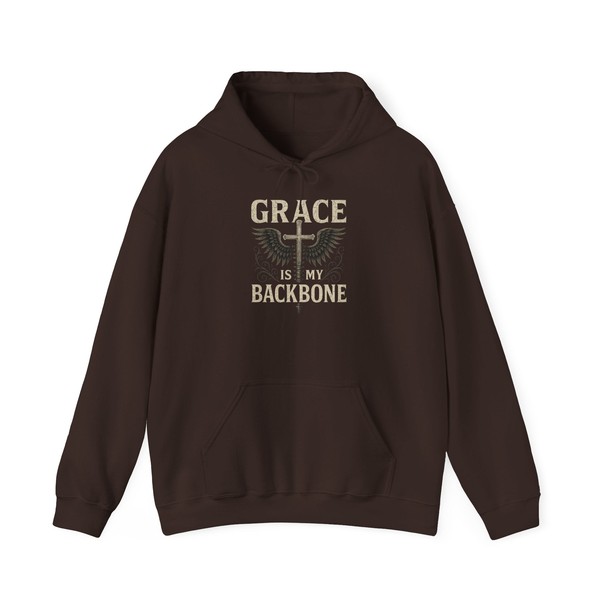 Sudadera con capucha Grace Is My Backbone | Sudadera con capucha con estampado Faith Wings