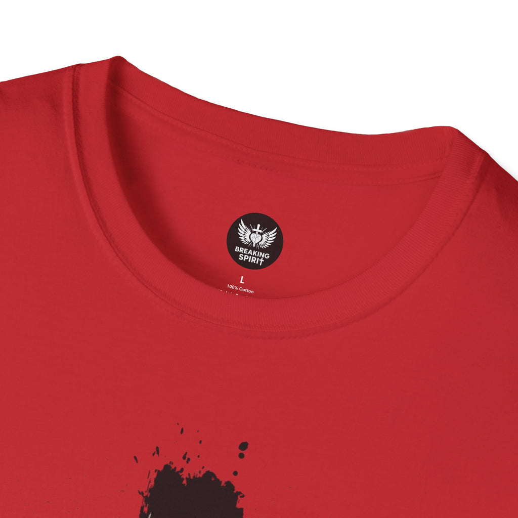 Camiseta con Cruz de Pincel Grunge — Camiseta Cristiana Desgastada
