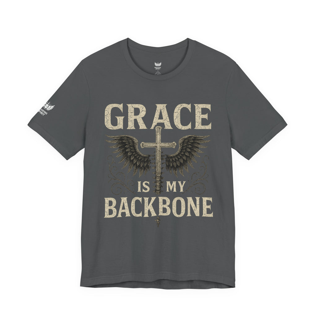 Camiseta "La gracia es mi soporte" | Camiseta de fe cristiana, Cruz vertical desgastada