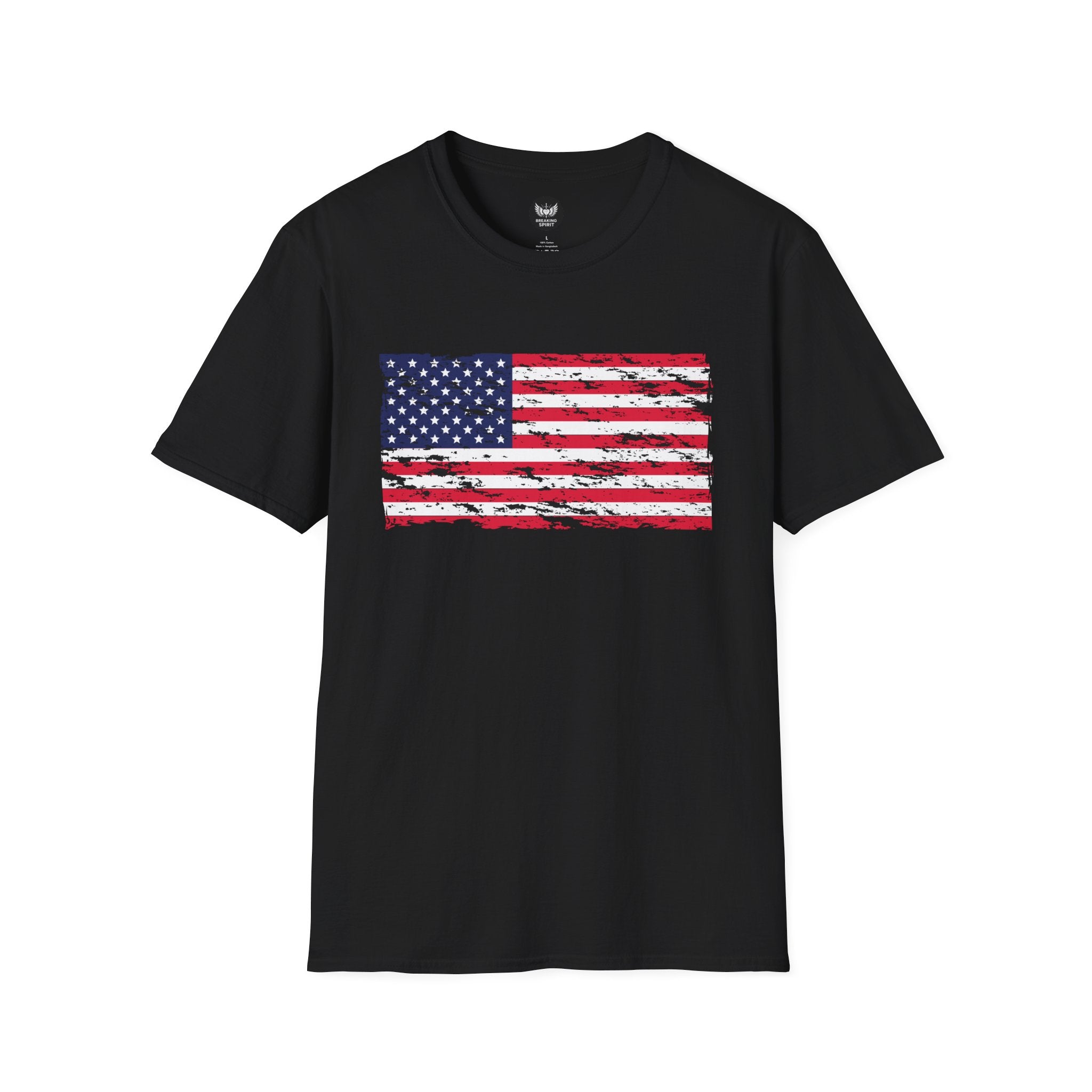 Distressed American Flag T-Shirt — Vintage USA Patriotic Tee