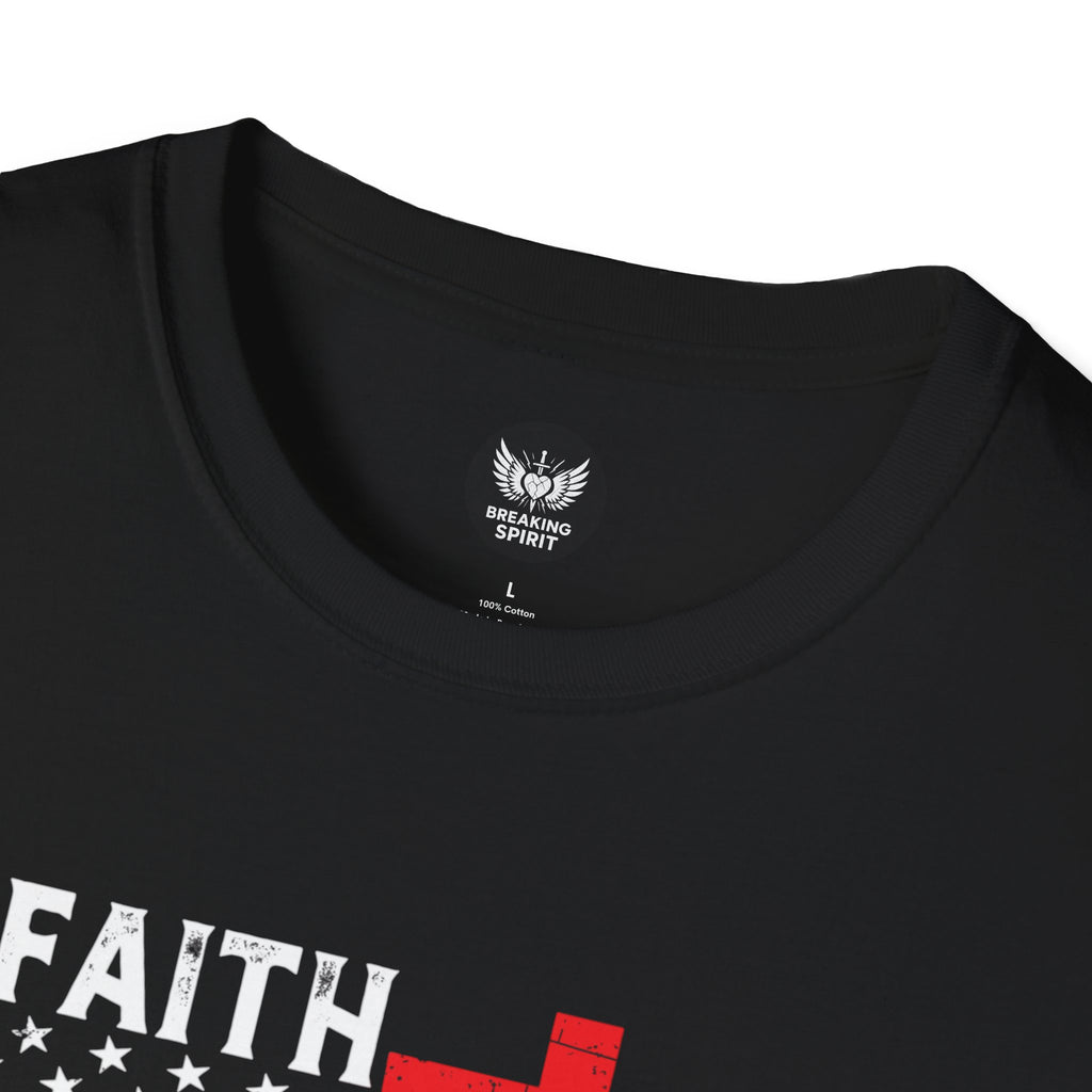 Camiseta Faith Over Fear — Camiseta Gráfica Cristiana Cruz Bandera Americana