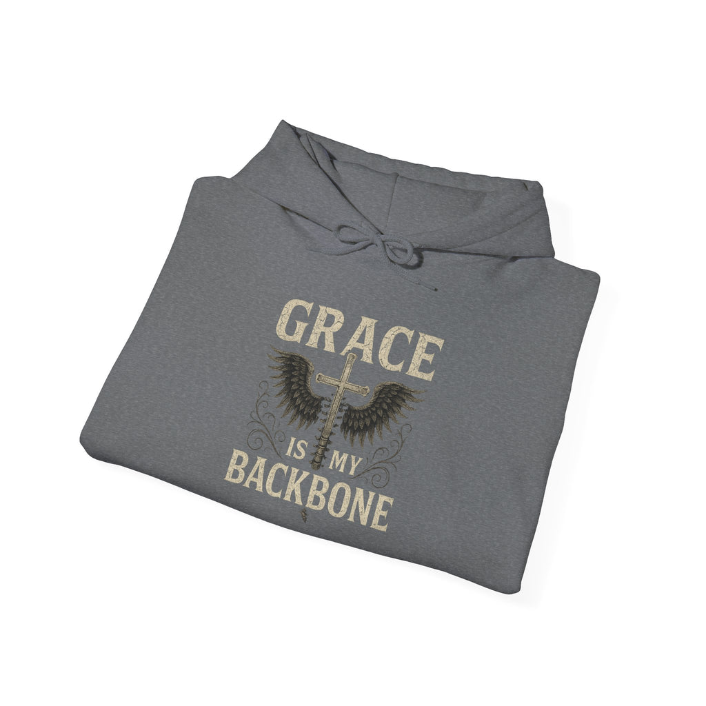Sudadera con capucha Grace Is My Backbone | Sudadera con capucha con estampado Faith Wings