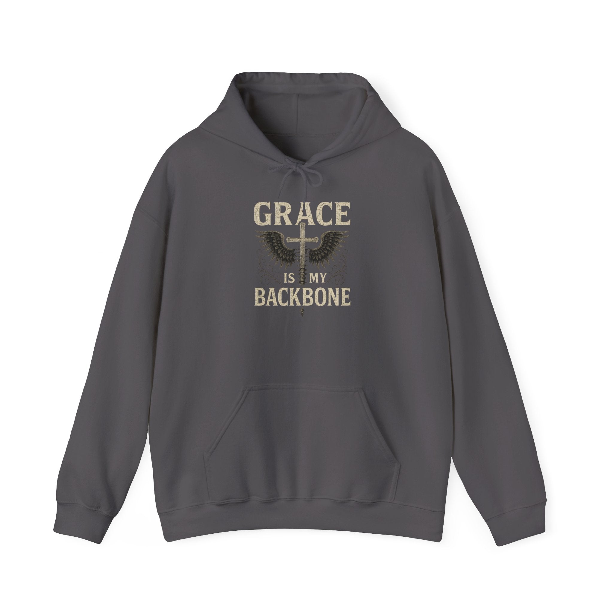 Sudadera con capucha Grace Is My Backbone | Sudadera con capucha con estampado Faith Wings
