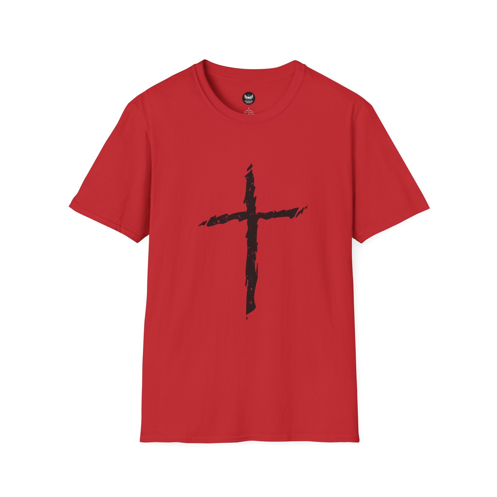 Christian Brushstroke Cross T-Shirt — Minimal Faith Graphic Tee