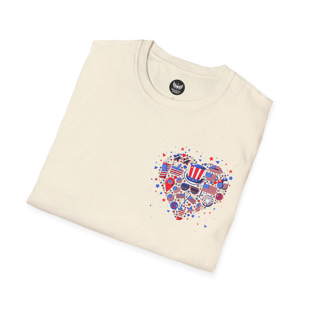 Camiseta gráfica Corazón patriótico