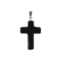 Natural Stone Cross Pendant Necklace Women Men 18inch Black Leather Cord Custom Crystal Choker Chakra Jewelry Findings