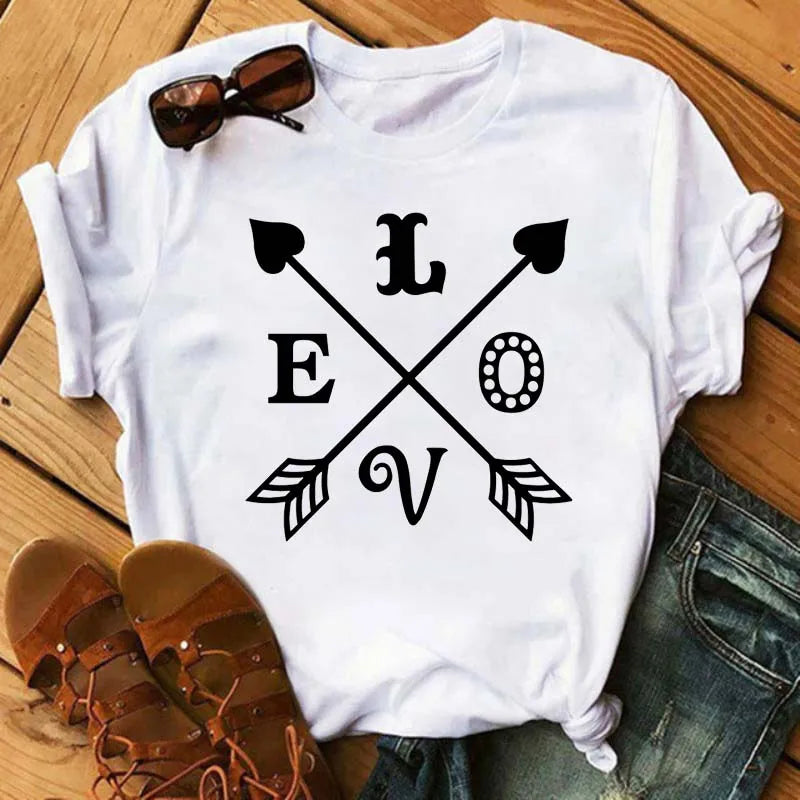 Maycaur Fashion Women T-shirt Christian Tops Harajuku Love Graphic Printed Tees Female T Shirts Casual Tees Tops Camisetas Mujer