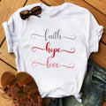 Maycaur Fashion Women T-shirt Christian Tops Harajuku Love Graphic Printed Tees Female T Shirts Casual Tees Tops Camisetas Mujer