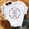 Maycaur Fashion Women T-shirt Christian Tops Harajuku Love Graphic Printed Tees Female T Shirts Casual Tees Tops Camisetas Mujer