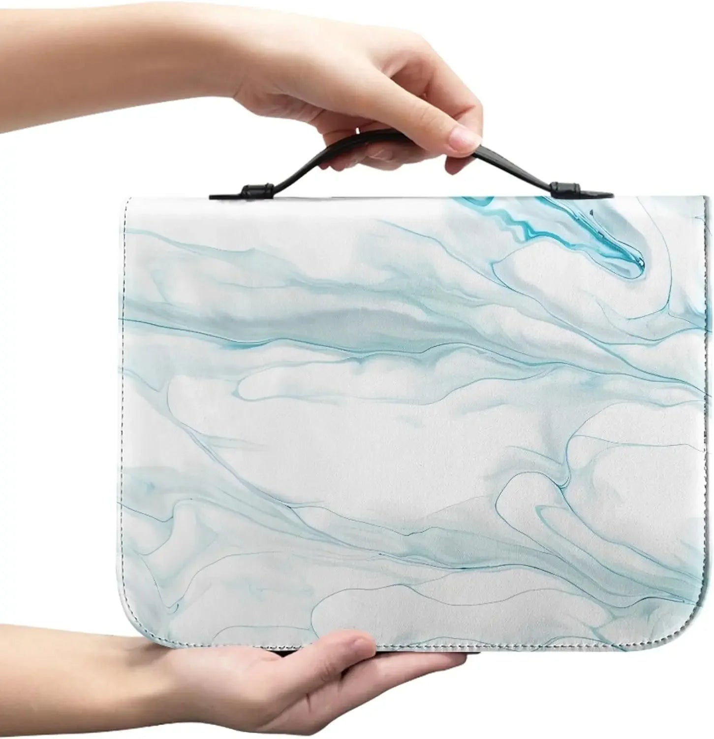 Marble Bible Cover for Men White and Gold Custom for Women Girl with Handle and Zipper Bible Bag Journal Case Christian Gift