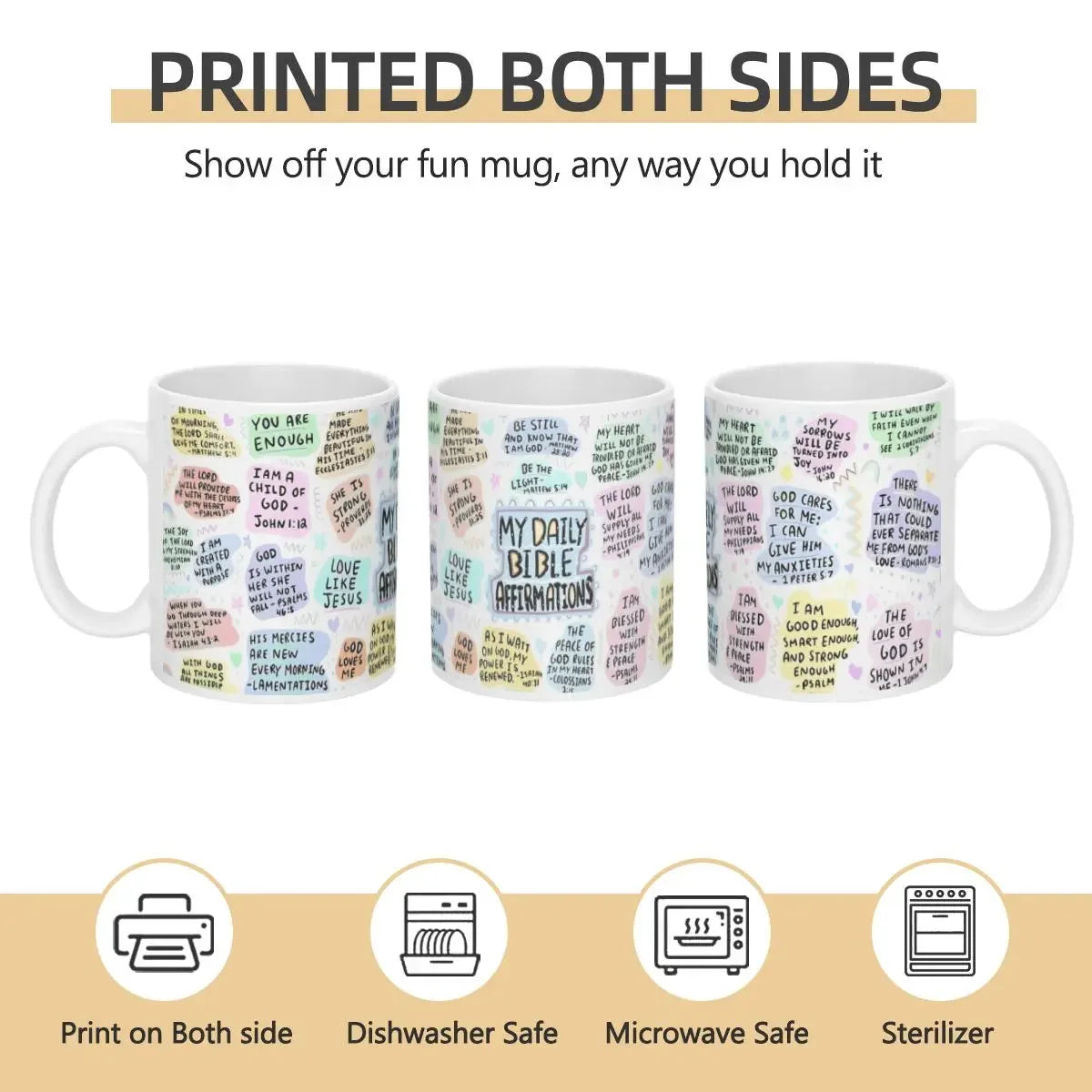 My Daily Christian Mug 11oz with Bible Verse and Scripture for Christmas Halloween Birthday Gift Jesus Christ Bible Positive