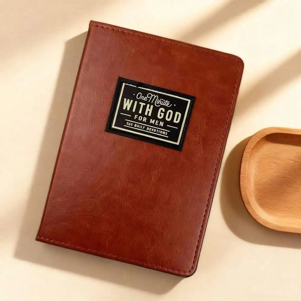 One Minute WITH GOD For Men, 365 Days Of Daily Prayer Brown Book, Bible Prayer Tracking Diary