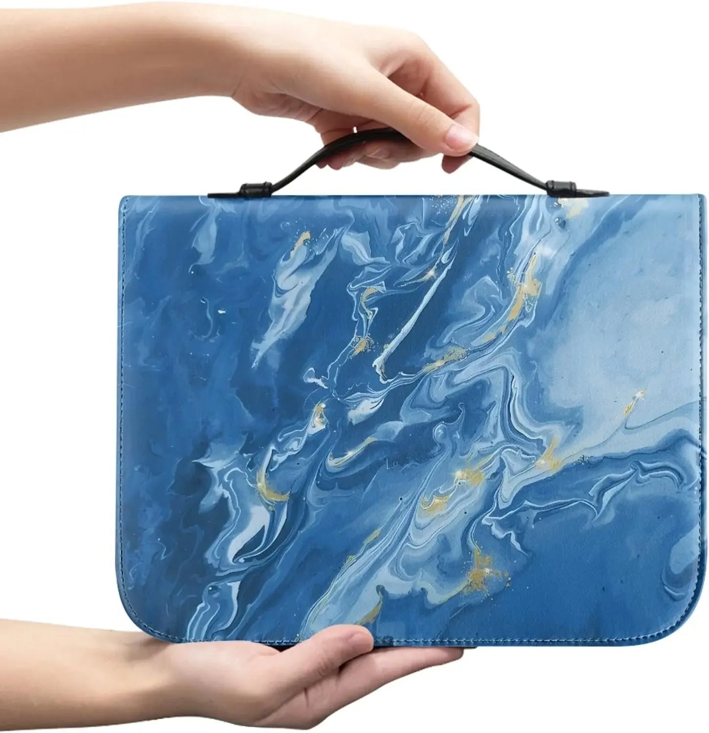 Marble Bible Cover for Men White and Gold Custom for Women Girl with Handle and Zipper Bible Bag Journal Case Christian Gift