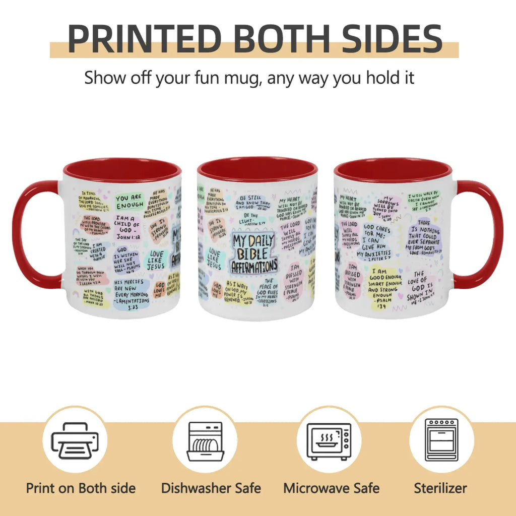 My Daily Christian Mug 11oz with Bible Verse and Scripture for Christmas Halloween Birthday Gift Jesus Christ Bible Positive
