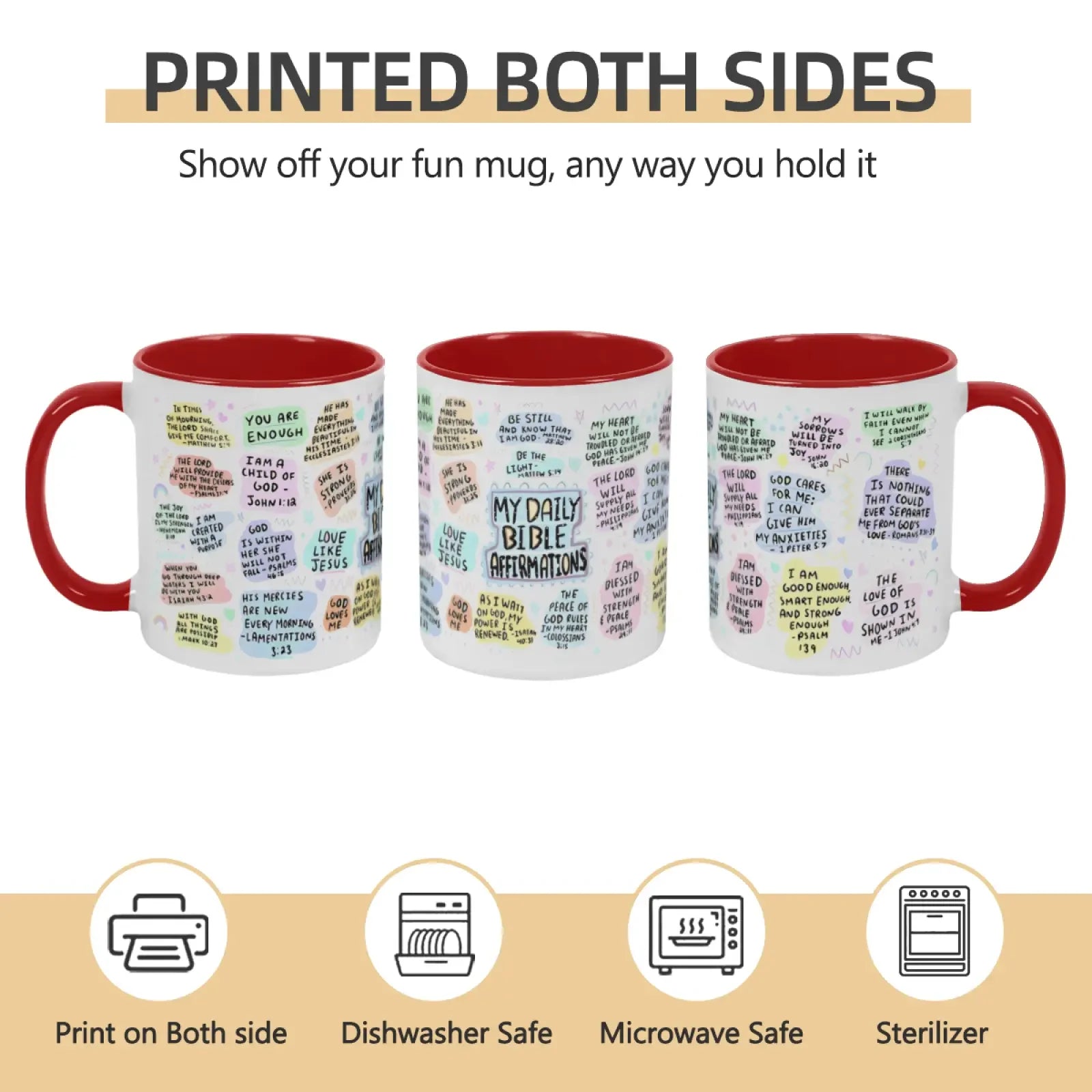 My Daily Christian Mug 11oz with Bible Verse and Scripture for Christmas Halloween Birthday Gift Jesus Christ Bible Positive