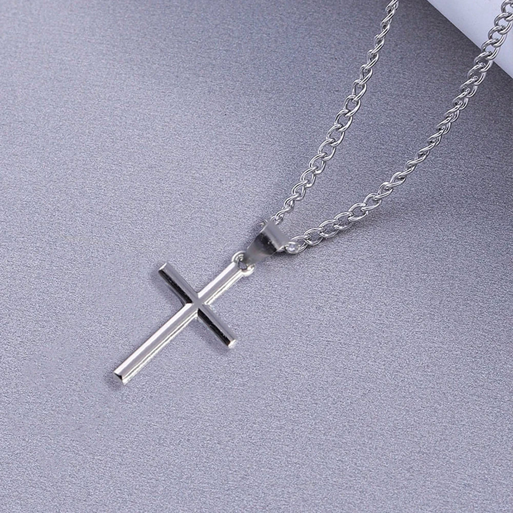Aihua Vintage Crosses Pendant Necklace Gothic Long Chain Grunge Y2k Fashion Women Men Hip Hop Necklace