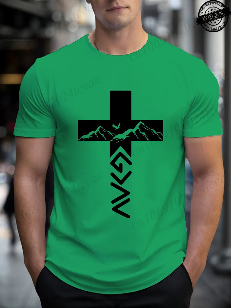 God Is Greater T-Shirts for Women Men Faith-Based Christian Tee for Men Summer Fashion Tee Shirts Short Sleeve Men's Clothing