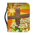 PU Leather Handbags for Women's Artistic Christian Cross Print Bible Cover Case Portable Study Book Holy Storage Boxes Custom