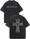 Christian Shirts GOD Is Good Graphic Tees Cross Bible Dove Jesus Religious Tshirt Retro Washed Tops Unisex Casual Tops