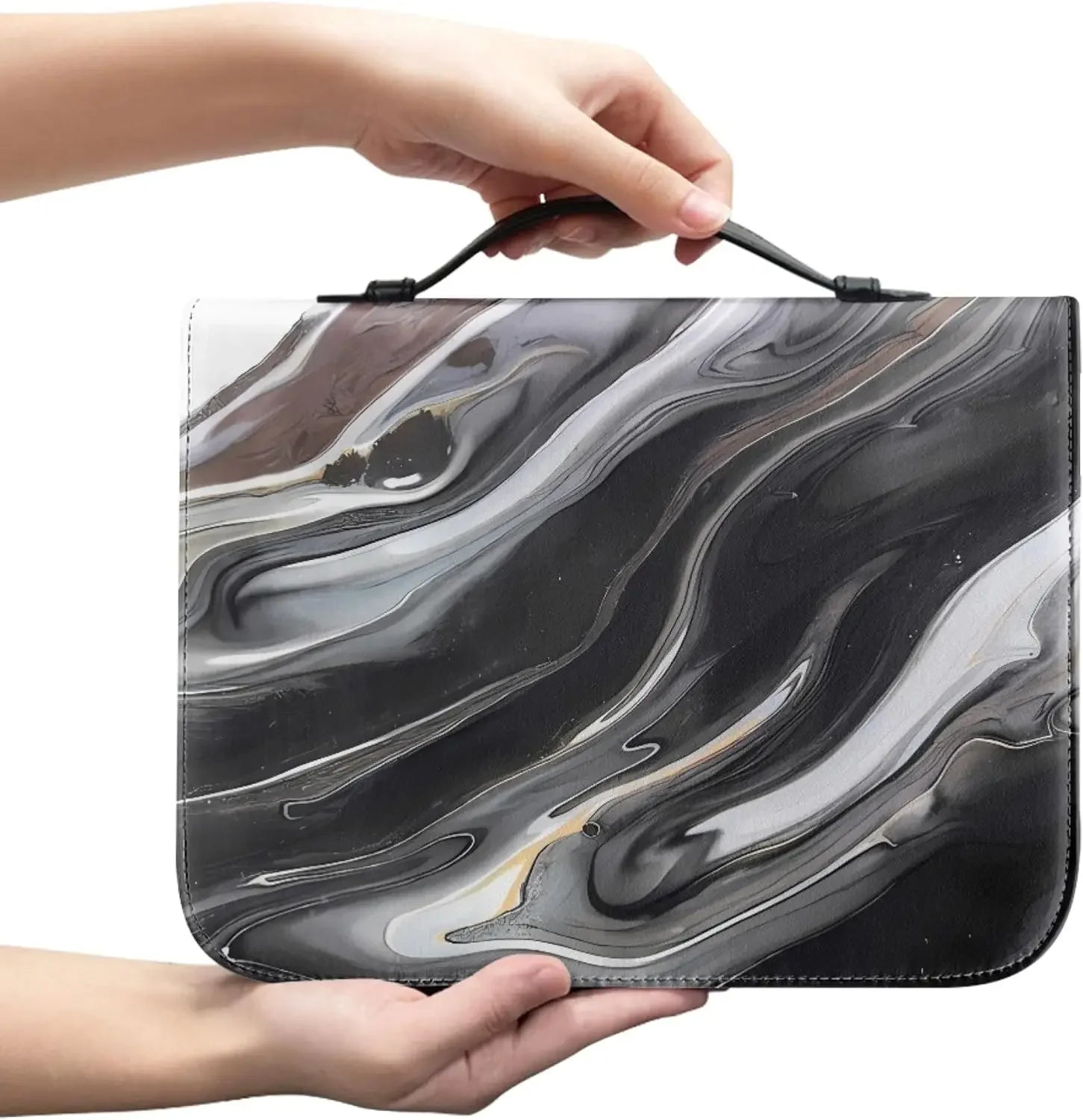 Marble Bible Cover for Men White and Gold Custom for Women Girl with Handle and Zipper Bible Bag Journal Case Christian Gift