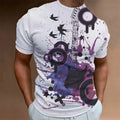 Retro Men'S T-Shirt 3d Music Notes Printed Men Clothing Daily Casual Short Sleeve Street Designer Tees Top Loose Oversized Shirt