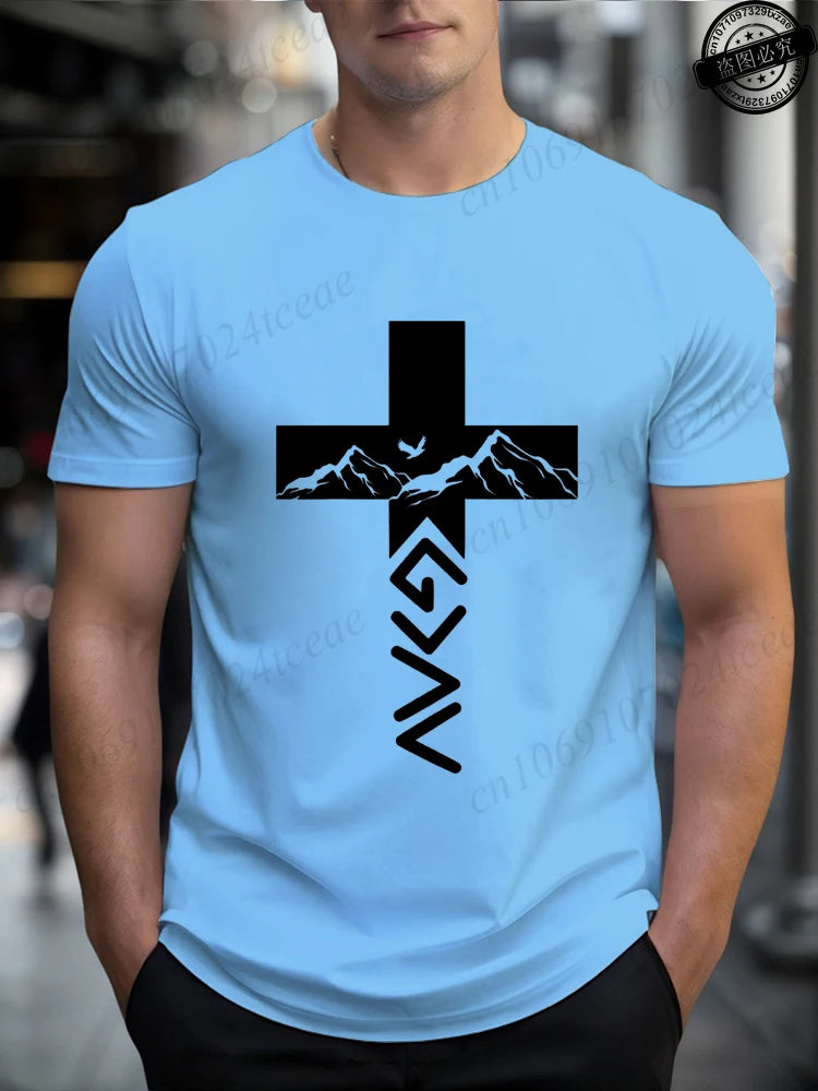 God Is Greater T-Shirts for Women Men Faith-Based Christian Tee for Men Summer Fashion Tee Shirts Short Sleeve Men's Clothing