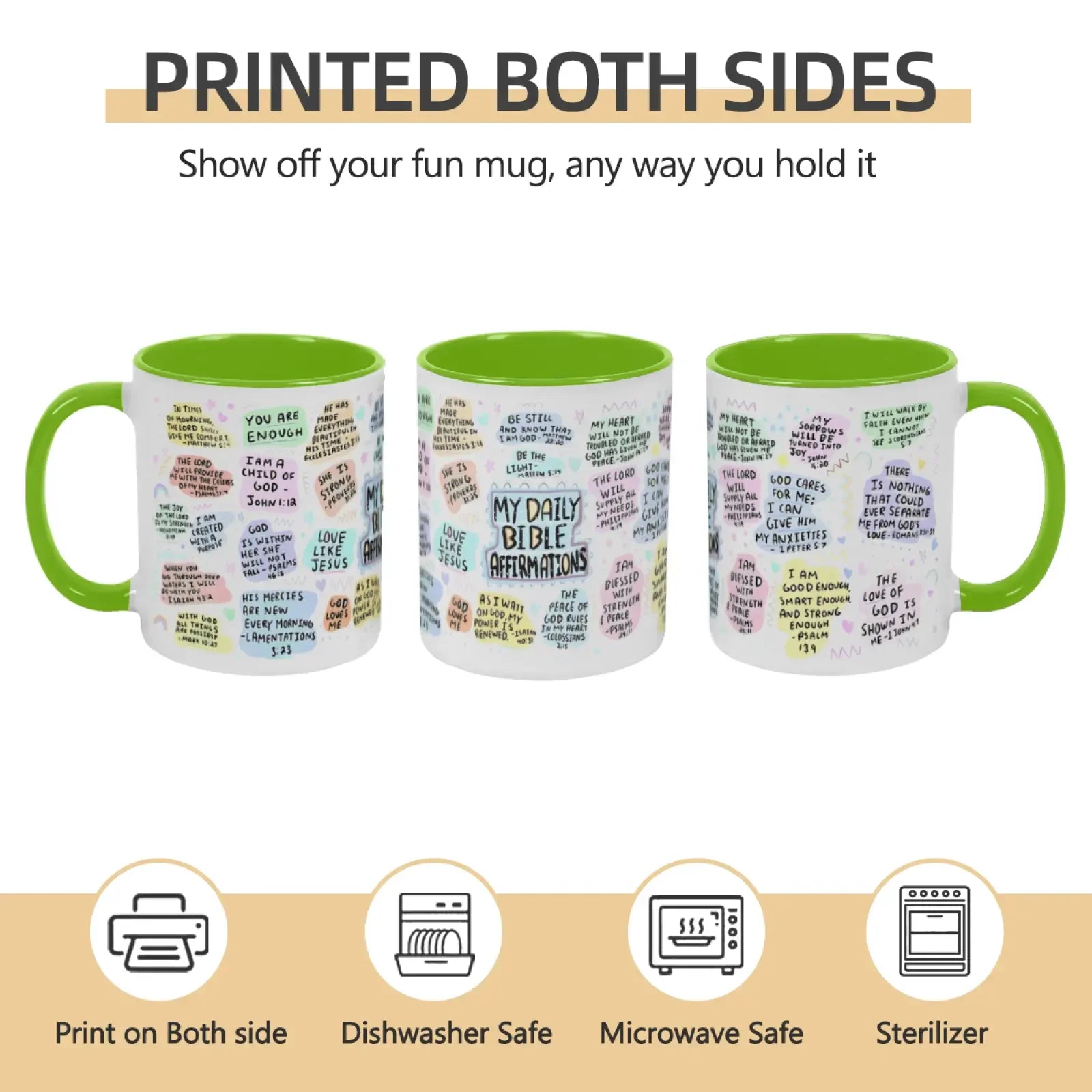My Daily Christian Mug 11oz with Bible Verse and Scripture for Christmas Halloween Birthday Gift Jesus Christ Bible Positive