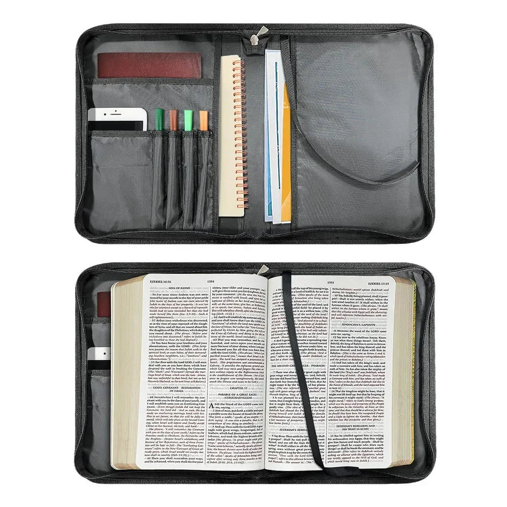 Marble Bible Cover for Men White and Gold Custom for Women Girl with Handle and Zipper Bible Bag Journal Case Christian Gift