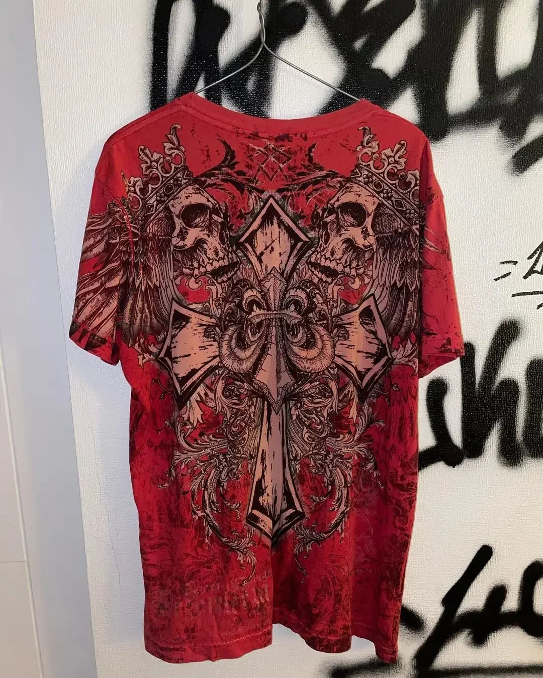 New Long sleeved Affliction T shirt Y2K Hip Hop Round Neck Oversized T shirt Mens Womens Casual Gothic Clothing Tops Streetwear