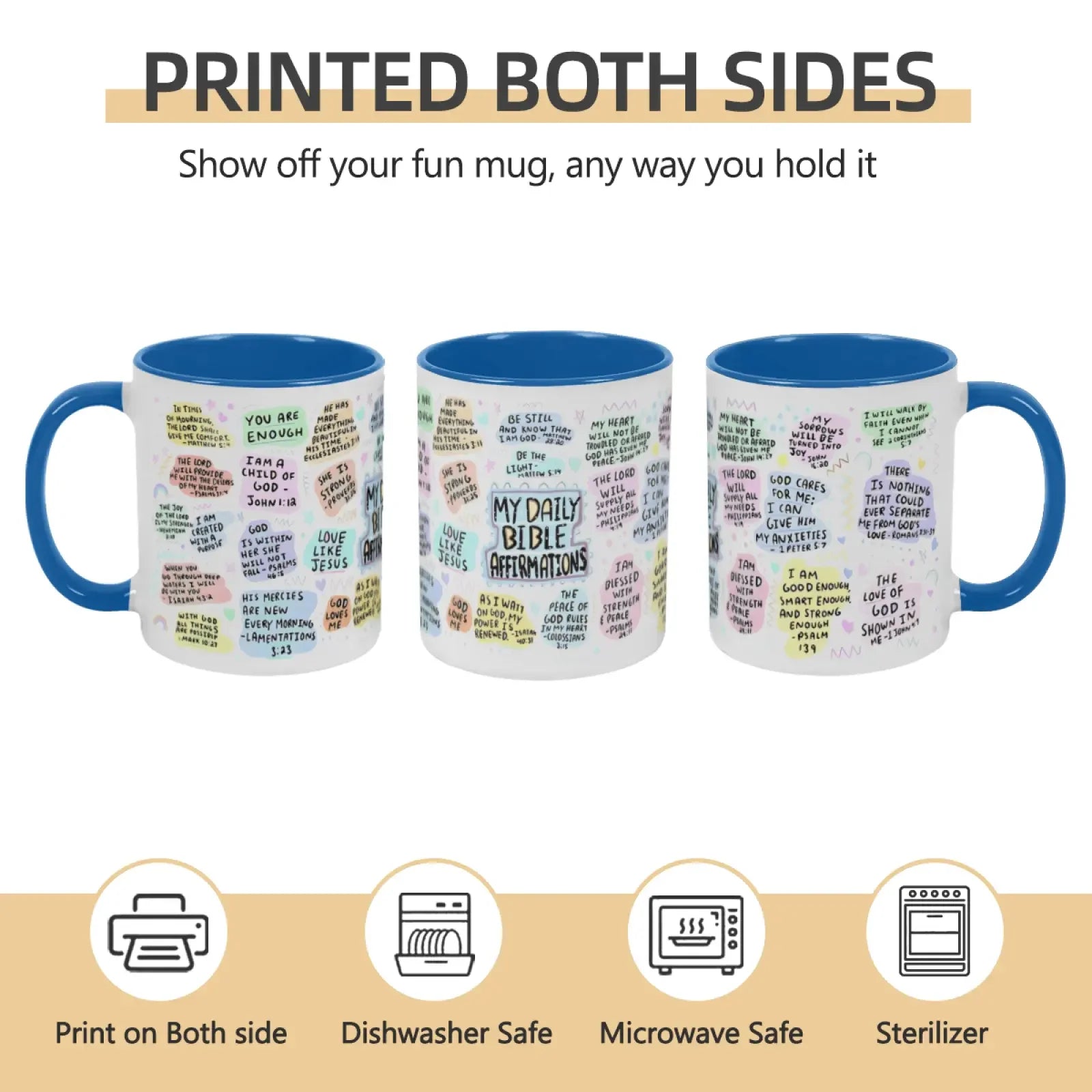 My Daily Christian Mug 11oz with Bible Verse and Scripture for Christmas Halloween Birthday Gift Jesus Christ Bible Positive