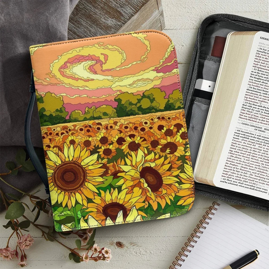 PU Leather Handbags for Women's Artistic Christian Cross Print Bible Cover Case Portable Study Book Holy Storage Boxes Custom