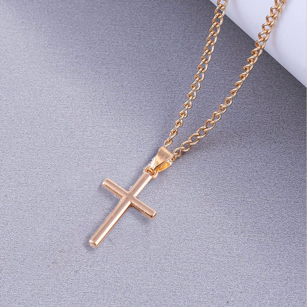 Aihua Vintage Crosses Pendant Necklace Gothic Long Chain Grunge Y2k Fashion Women Men Hip Hop Necklace