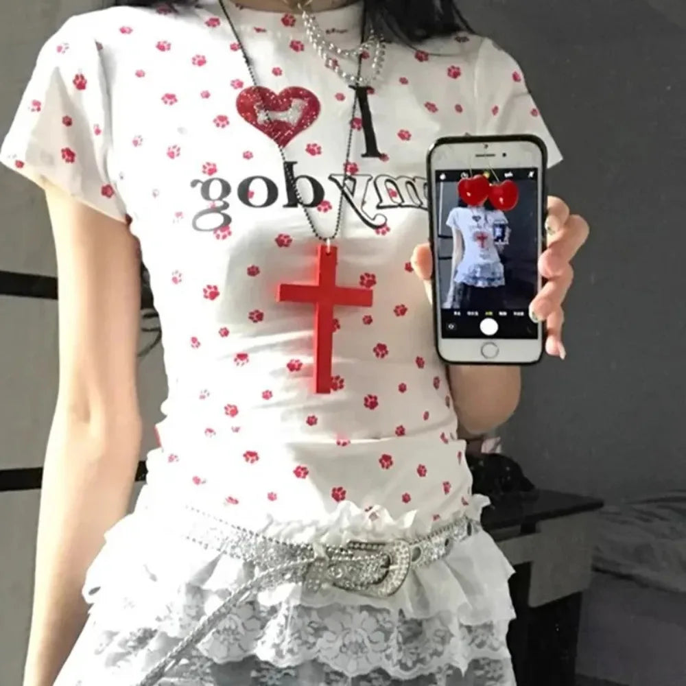 Fashion Punk Gothic Wood Cross Pendant Necklace for Women Men Halloween Vintage Black Hip Hop Y2K Accessories Party Jewelry Gift