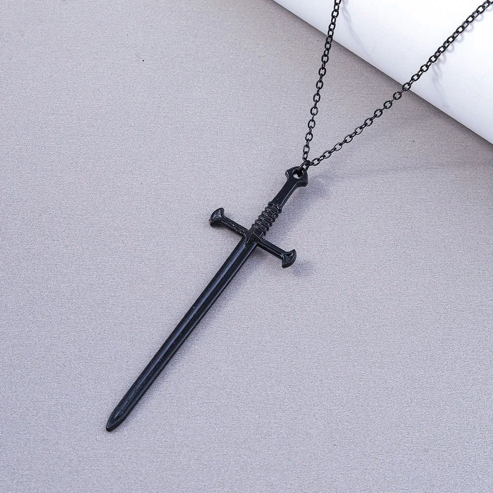 Aihua Vintage Crosses Pendant Necklace Gothic Long Chain Grunge Y2k Fashion Women Men Hip Hop Necklace