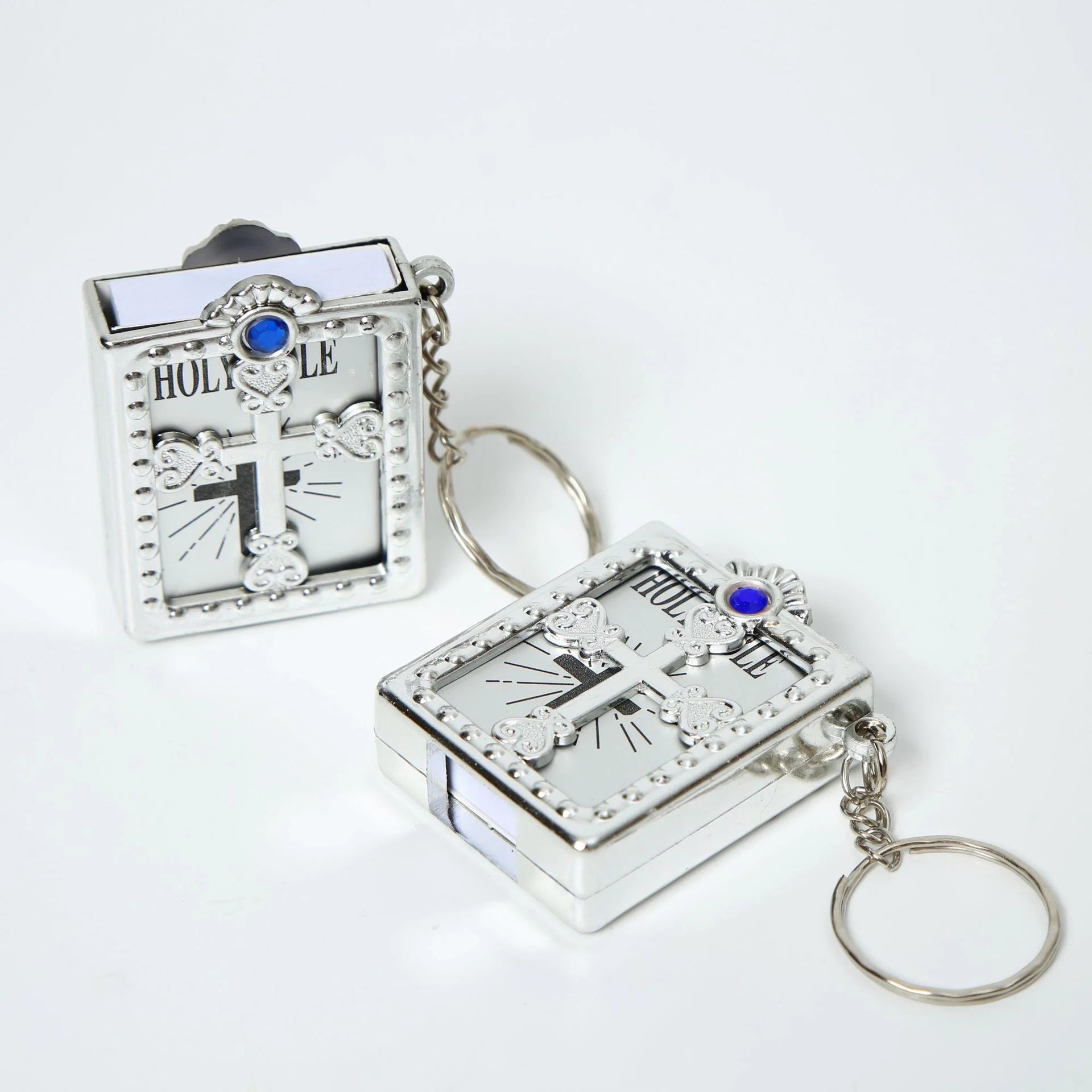 Fashion Holy Bible Keychain Mini Christian English Book Key Ring For Gift