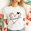 Blessed Floral Cross T-Shirt for Women, Flower Graphic Tee, Summer Short Sleeve O Neck Y2k Tops, Female Aesthetic Faith Clothing