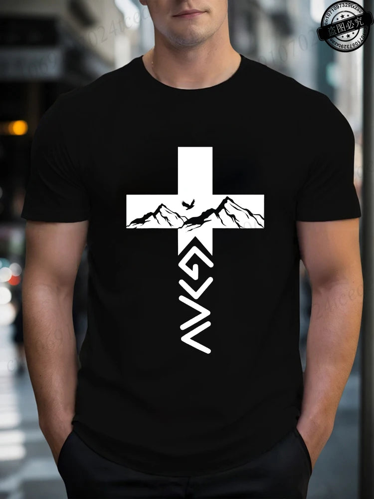 God Is Greater T-Shirts for Women Men Faith-Based Christian Tee for Men Summer Fashion Tee Shirts Short Sleeve Men's Clothing